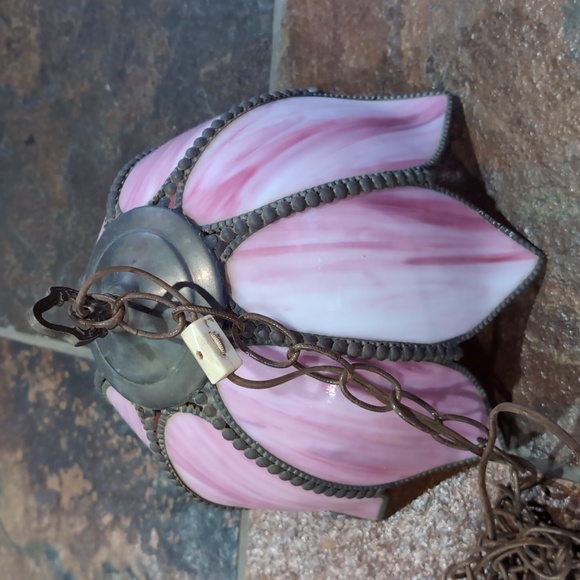 Vintage Slag Glass Pendant Light - Picture 8 of 12